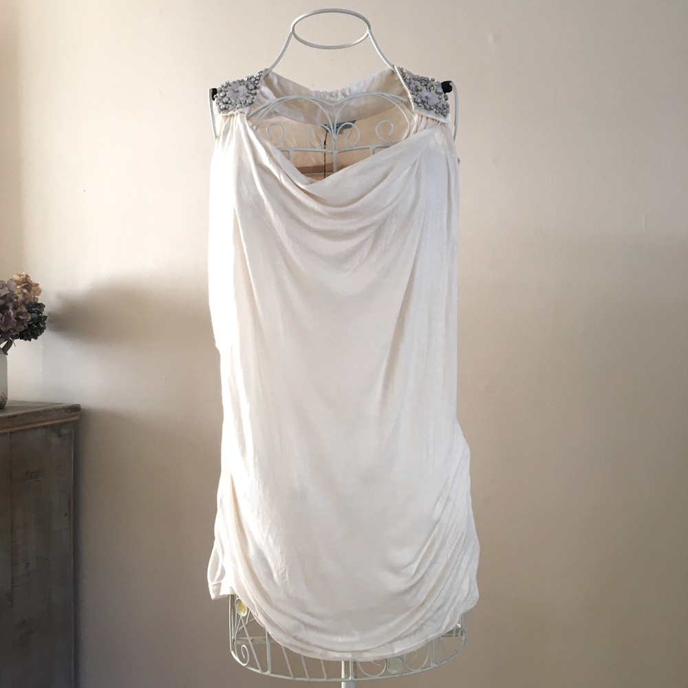Embellished Drape Front Tank!